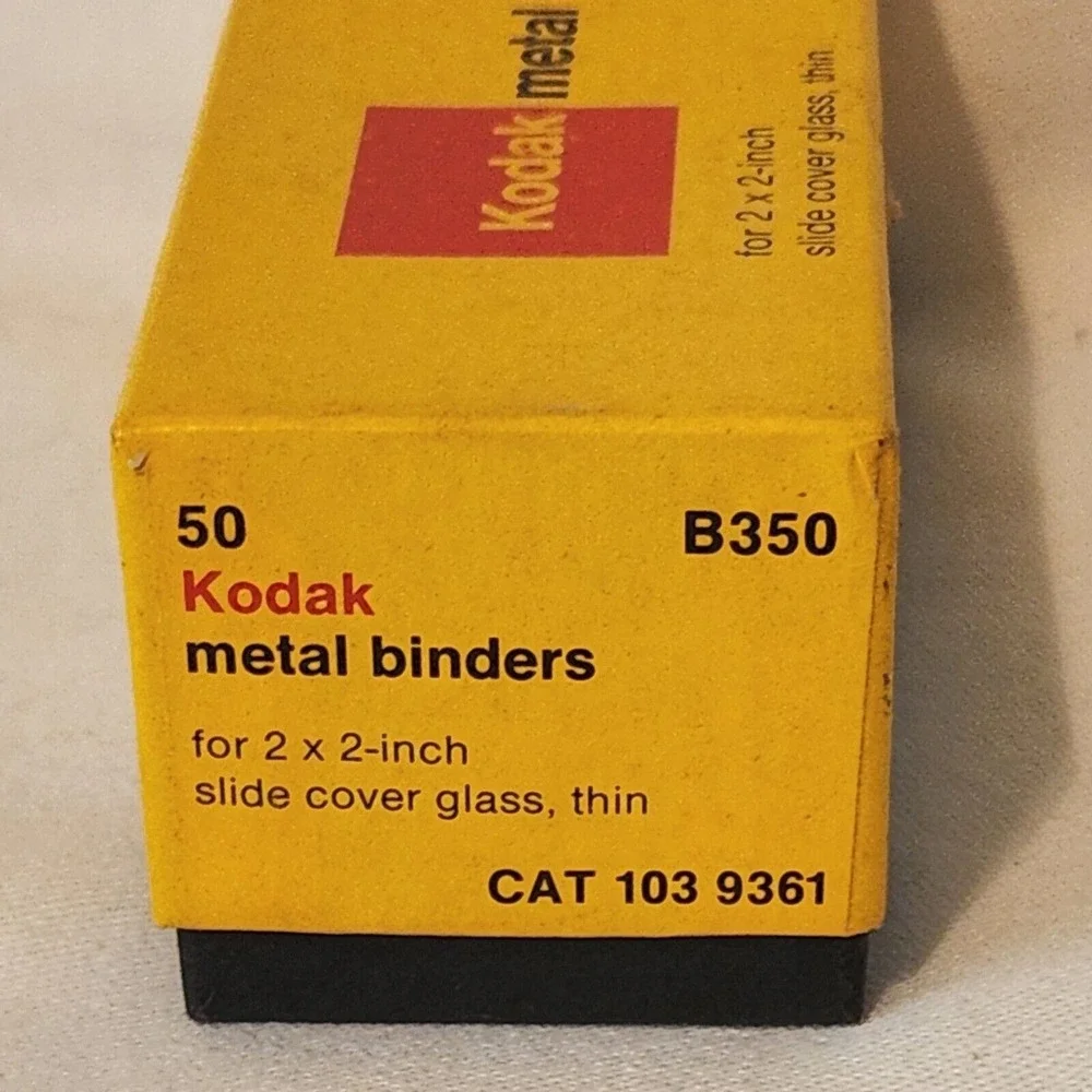 Kodak Metal Binders 50 Pcs for 2x2 in Slide Cover Glass Thin B 350 New Old Stock